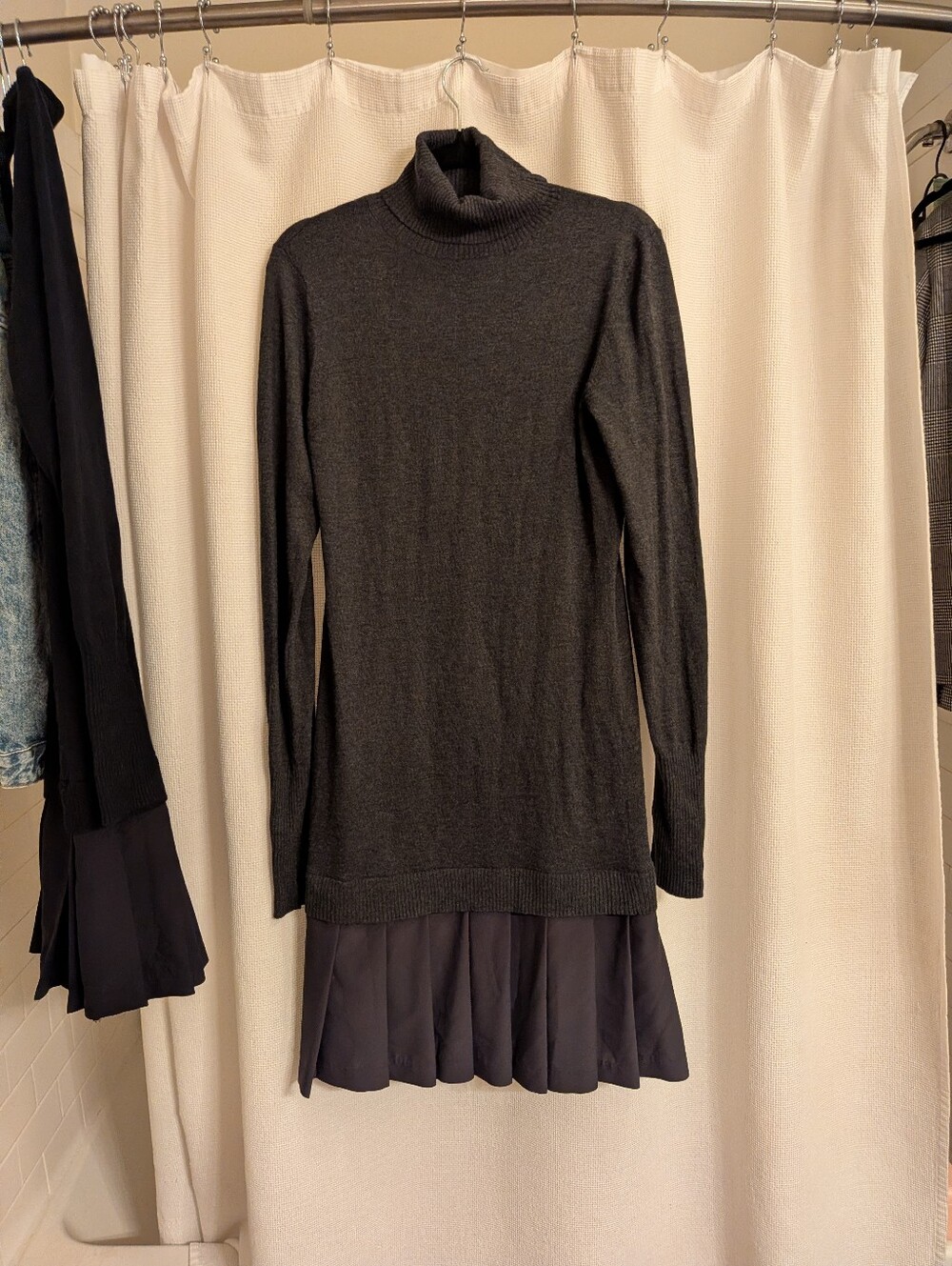 Soft Surroundings Charcoal Turtleneck Long-Sleeve Knit Dress